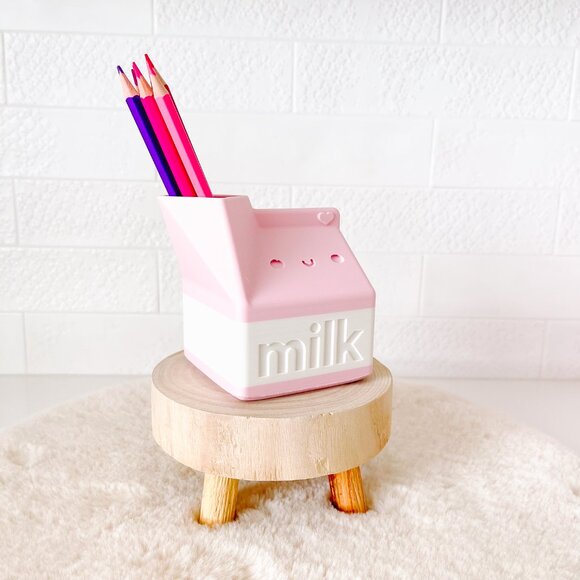 milk carton pencil holder // desk decor //play room decor - Picture 2 of 9